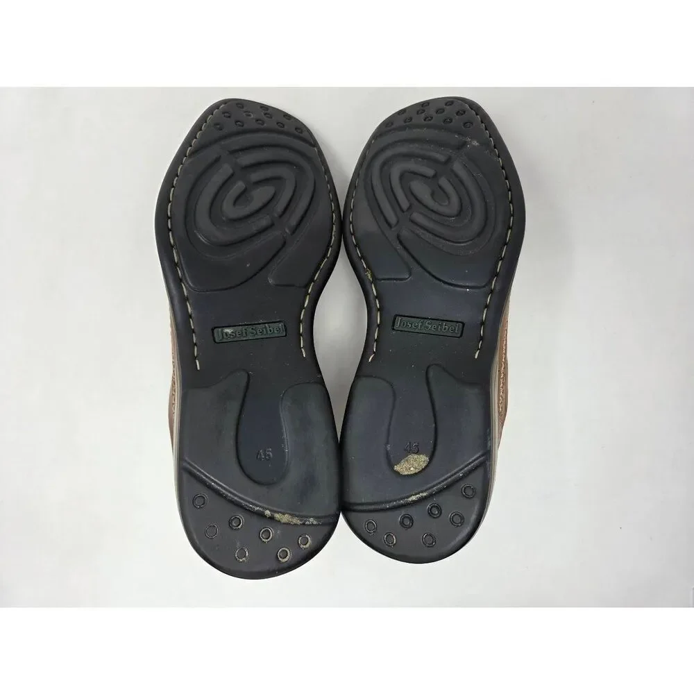 JOSEF SEIBEL MENS SIZE 45 US 12 BROWN LEATHER FISHERMAN SANDAL SHOES COMFORT
